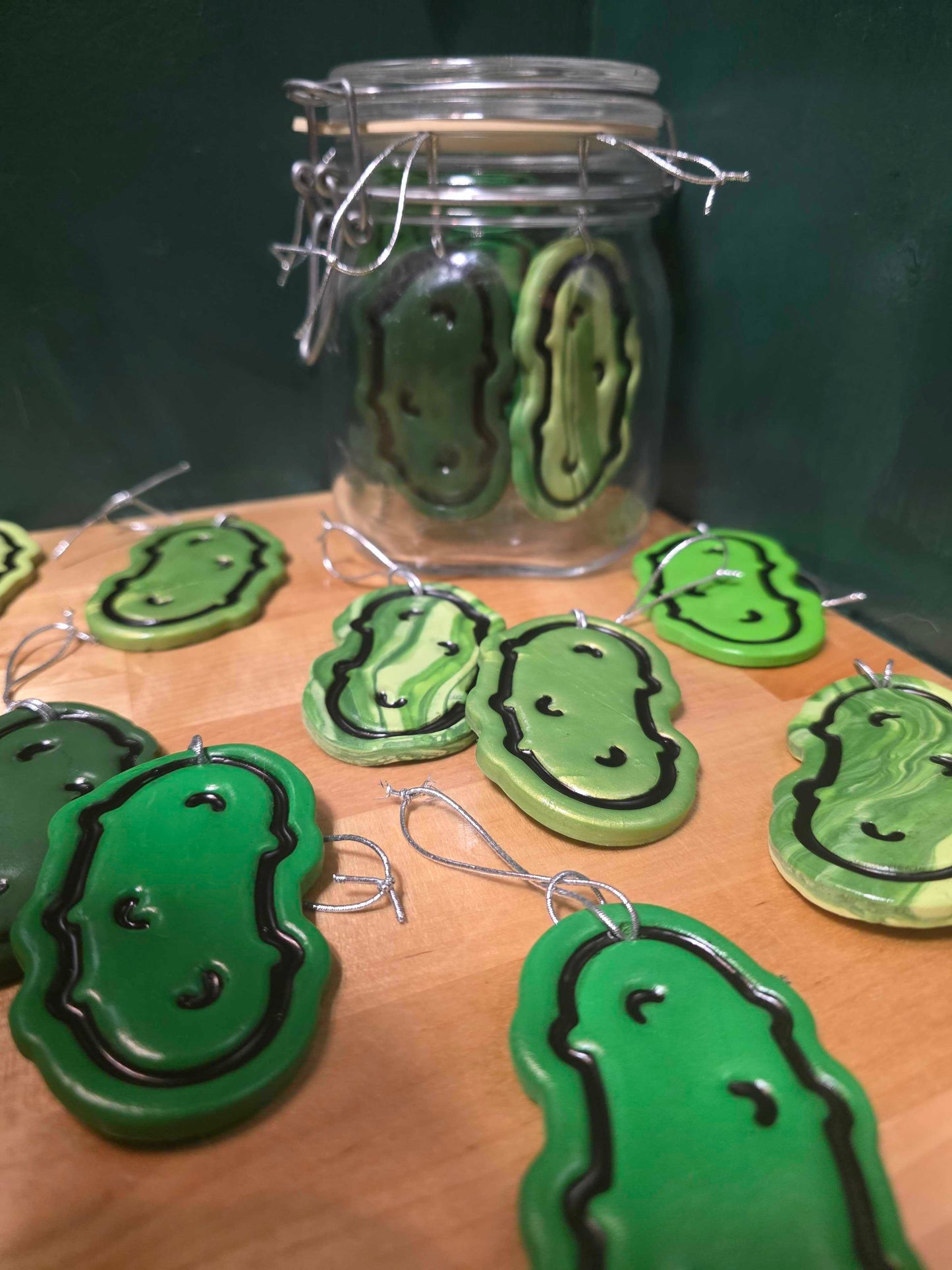 Pickle Party Clay Ornament