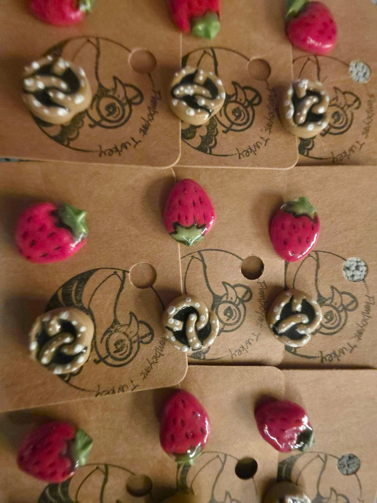 Strawberry Pretzel Earrings