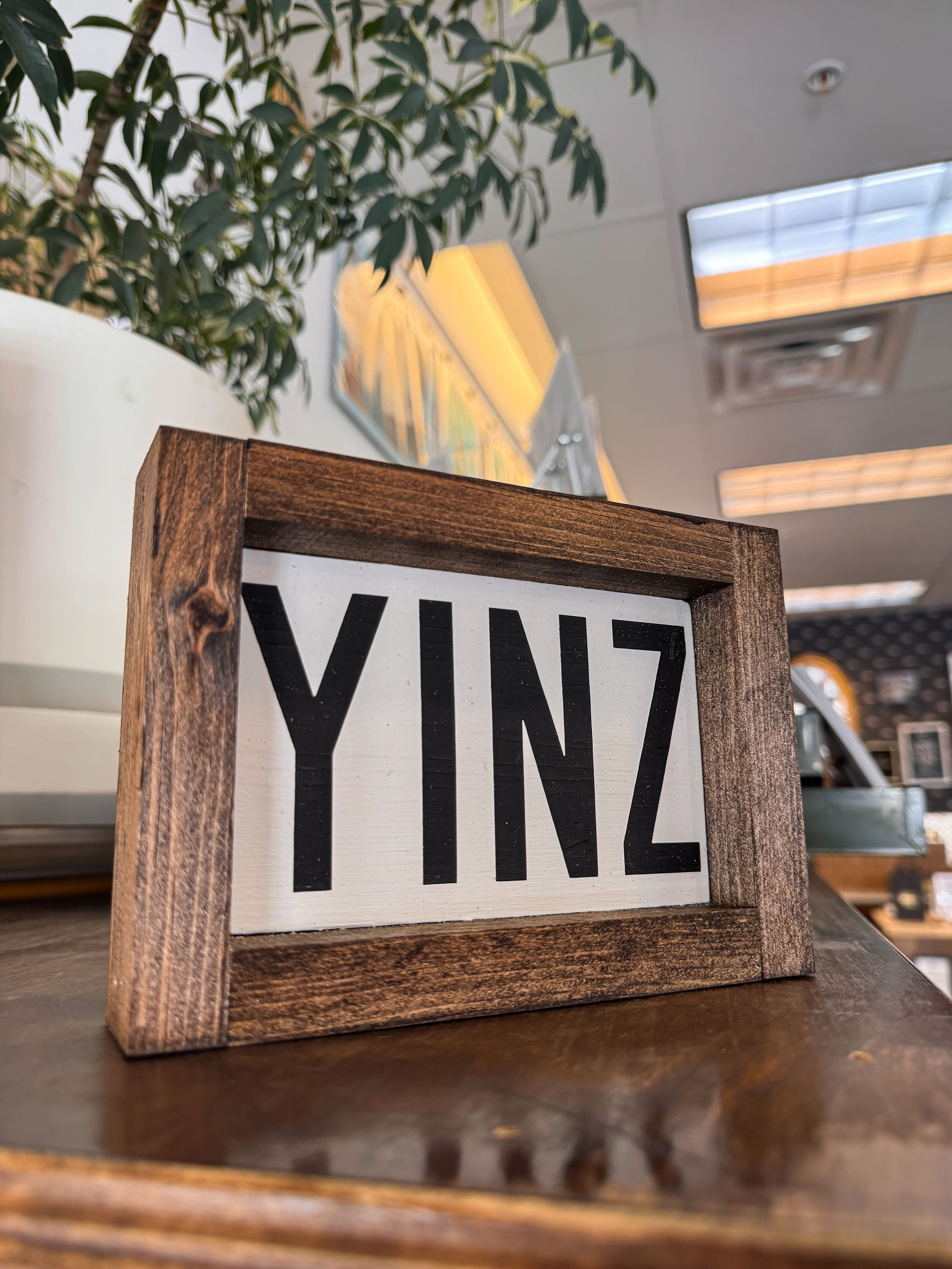 YINZ Pittsburgh Wooden Sign Art | Black and White | From The Field