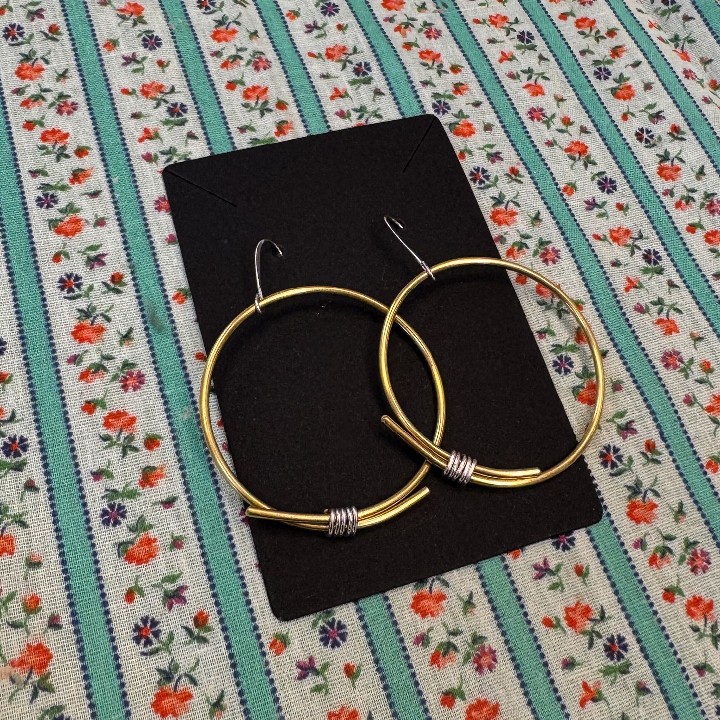 Brass Hoop Earrings - Brass