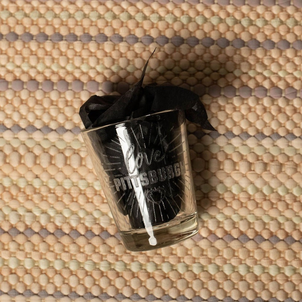 love, Pittsburgh Burst Logo Shot Glass
