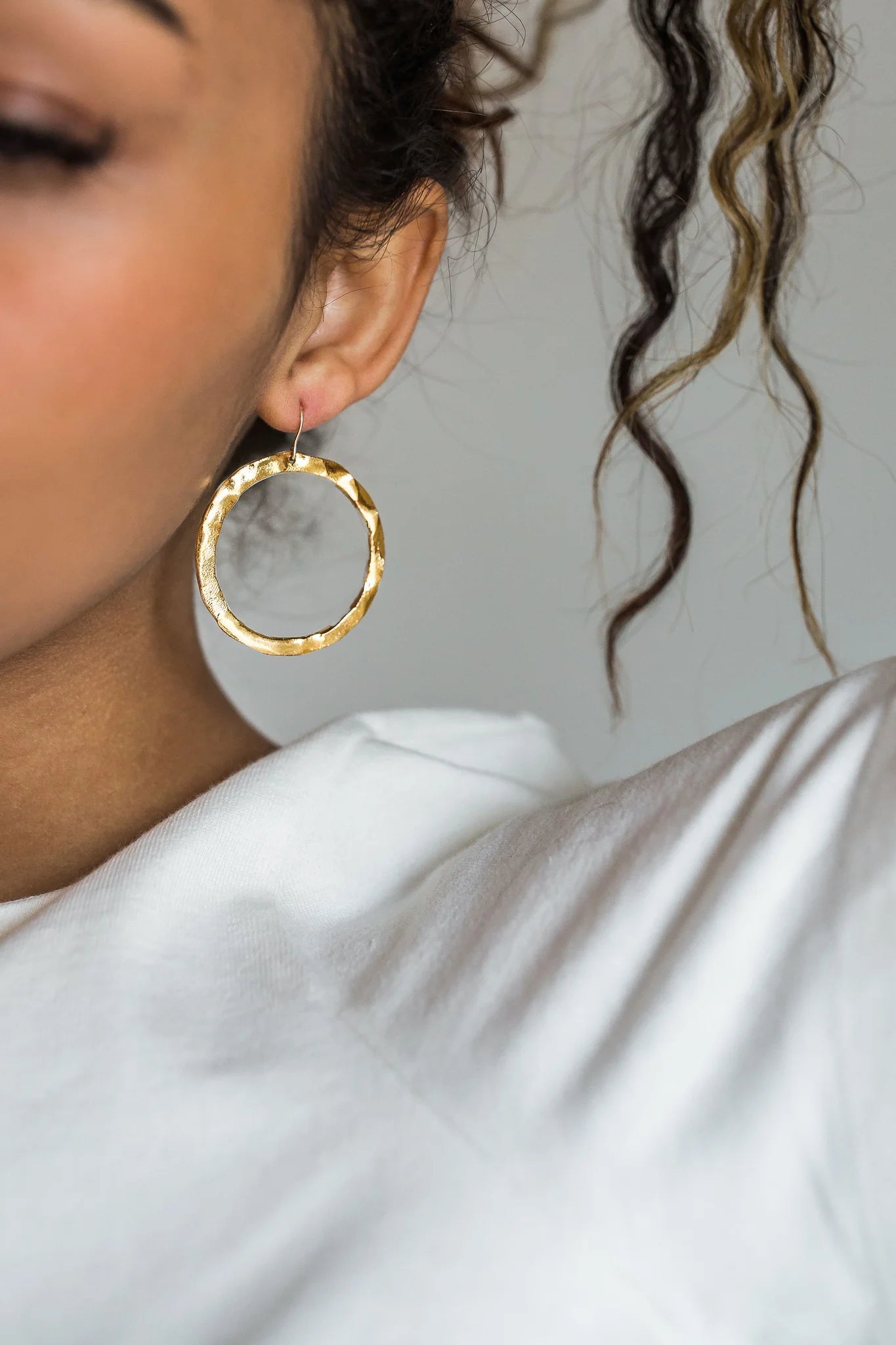 Gold Ring Drop Earrings