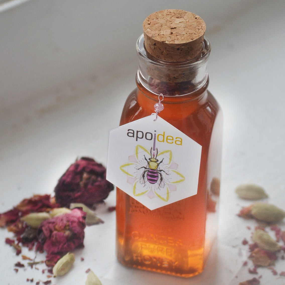 Cardamom + Rose Petal Honey