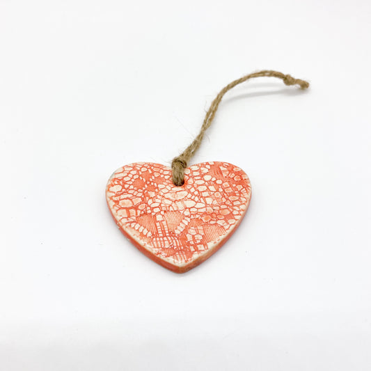 Coral Heart Ornament