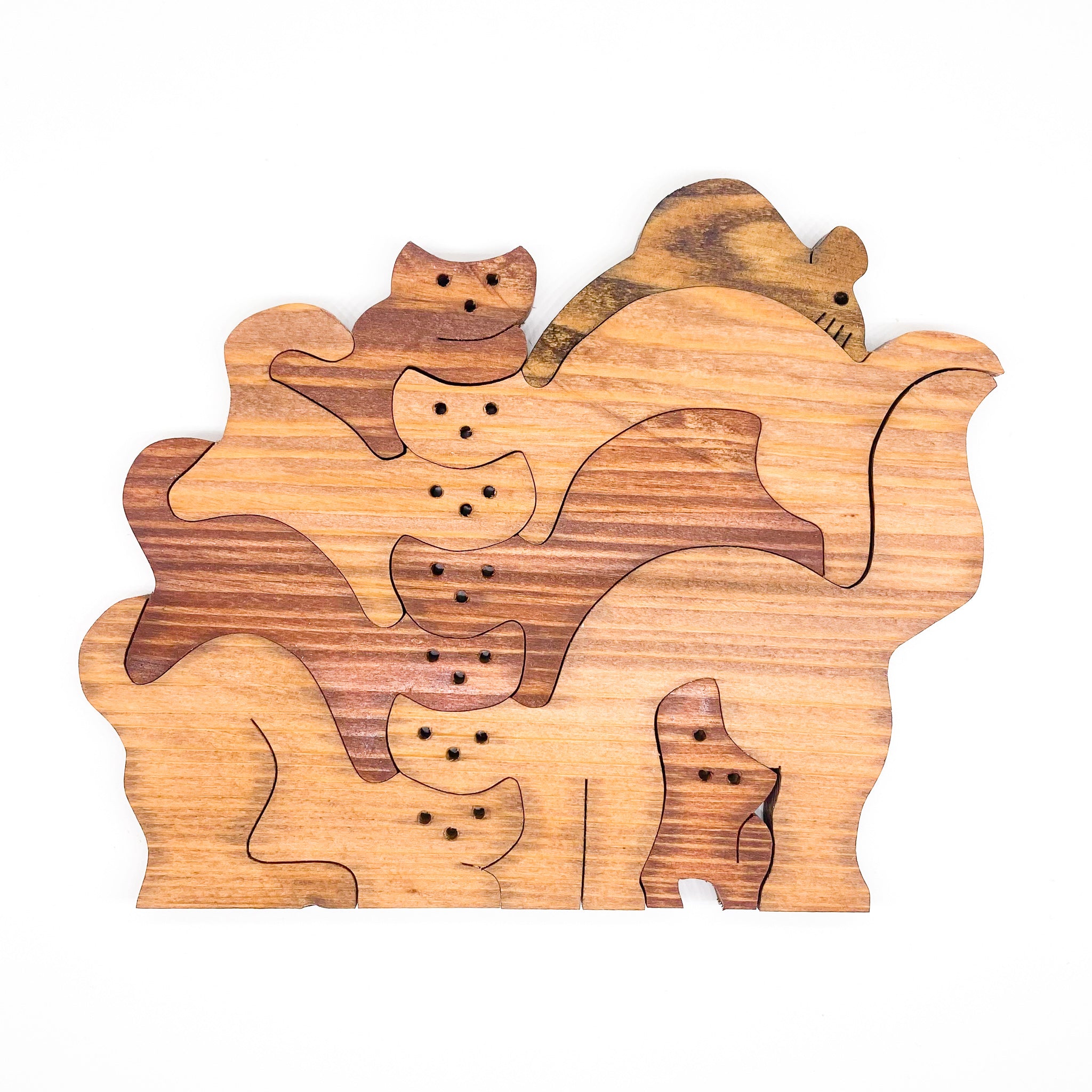 Cat and Mouse Puzzle, Cat Puzzle, Mouse Puzzle, Wooden Puzzle