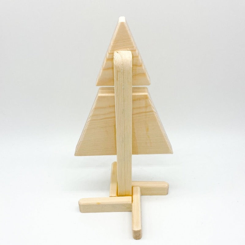 Wooden pine tree, back view