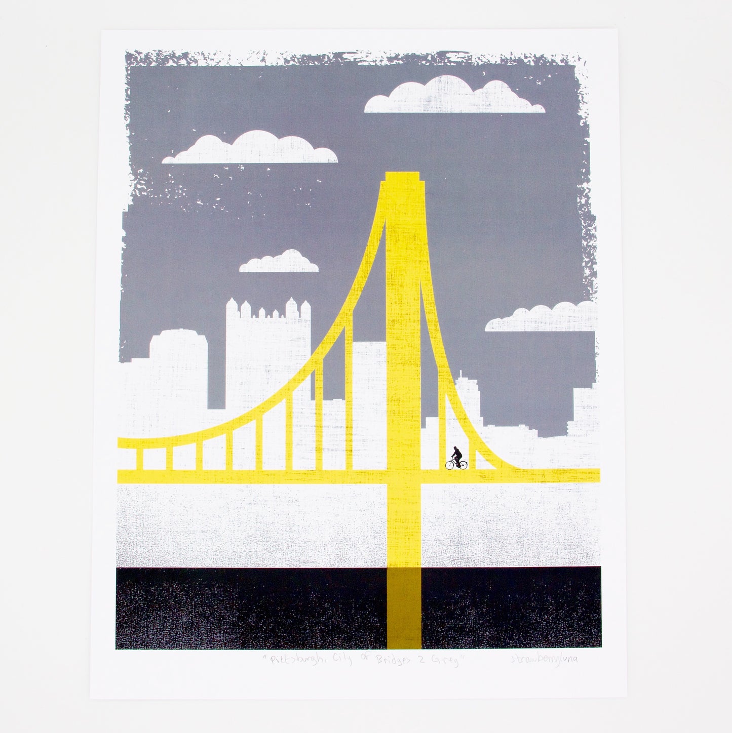 Small Grey City of Bridges Print 2