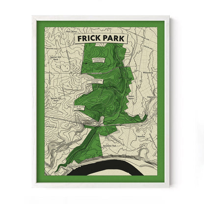 Frick Park Map Print