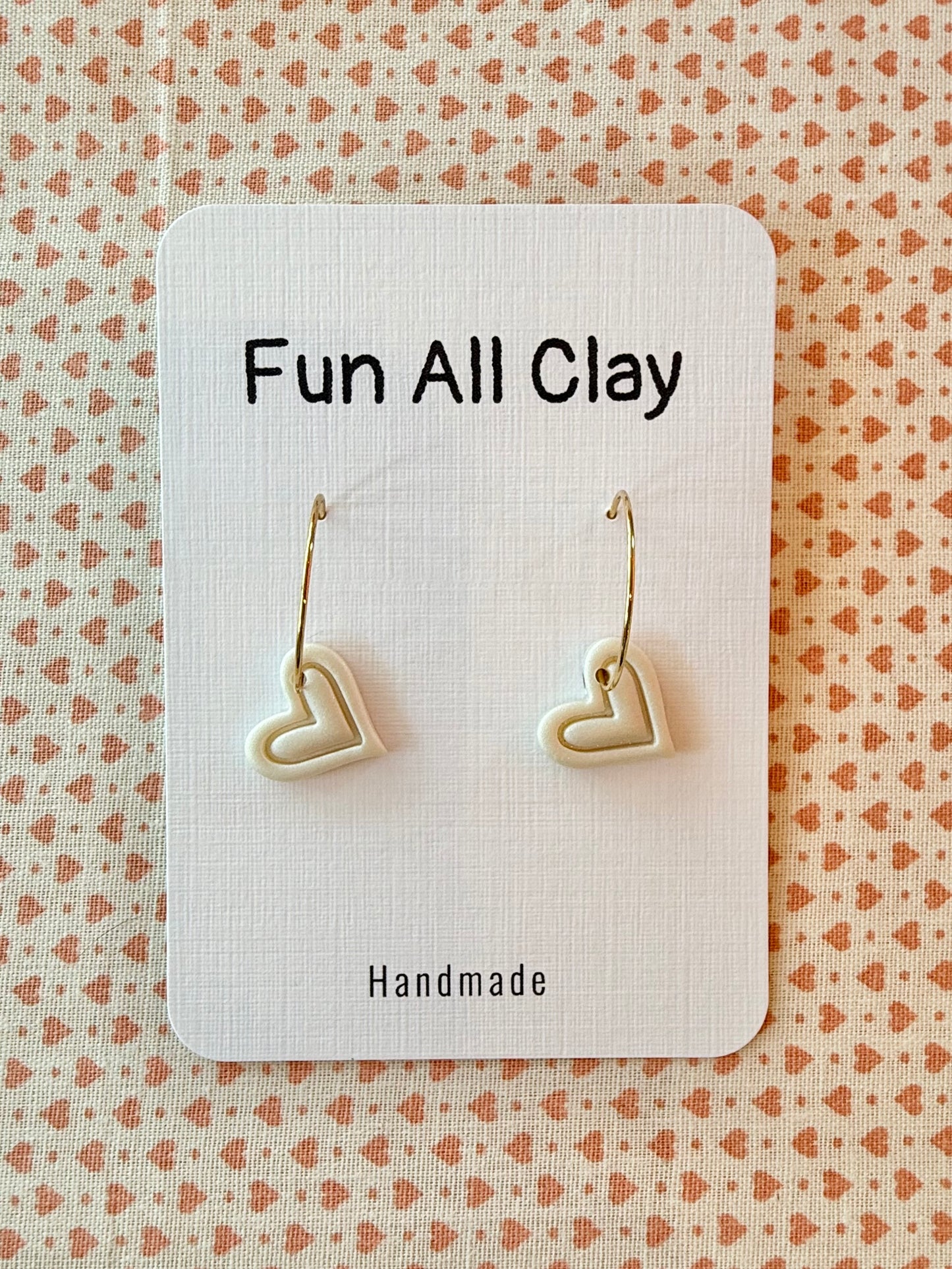 Sweetheart Hoop Earrings - Pearl