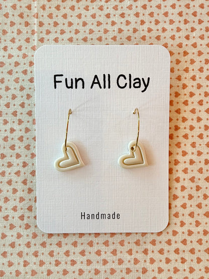 Sweetheart Hoop Earrings - Pearl