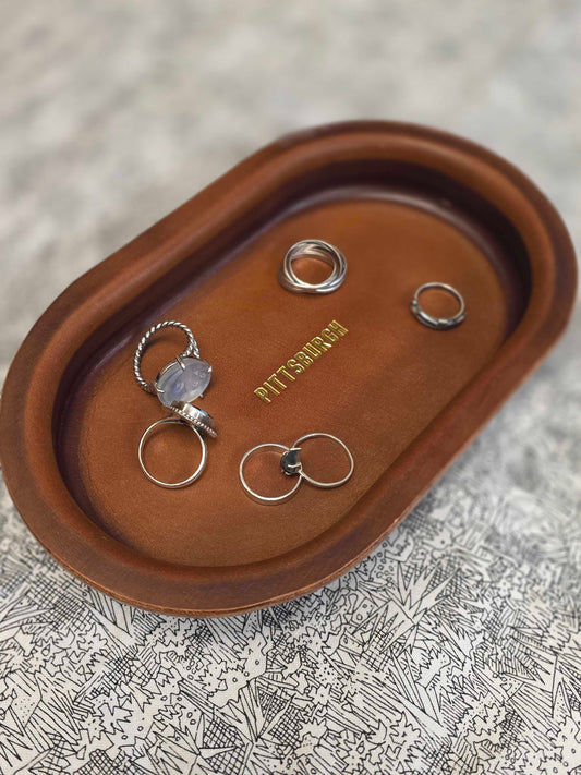 Leather Oval Tray