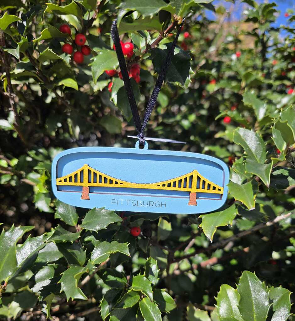 Painted Pittsburgh Bridge Ornament