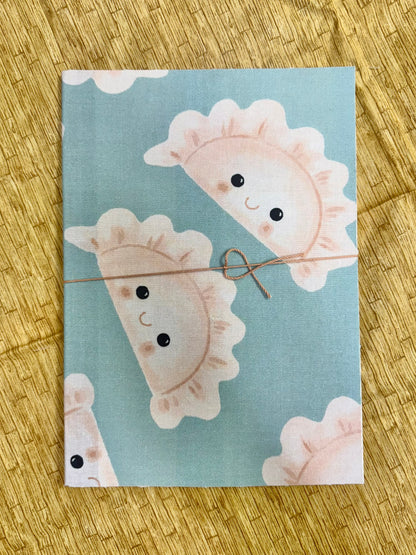 Large Blue Pierogi Fabric Notebook