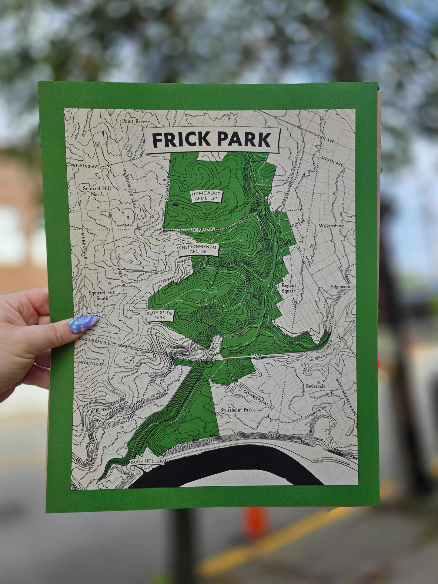Frick Park Map Print