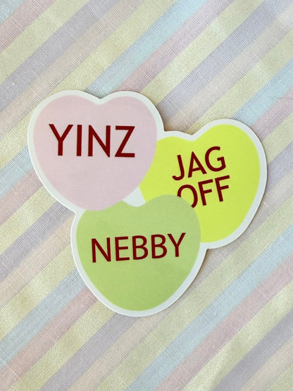 Pittsburghese Conversation Heart Sticker