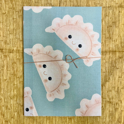 Large Blue Pierogi Fabric Notebook