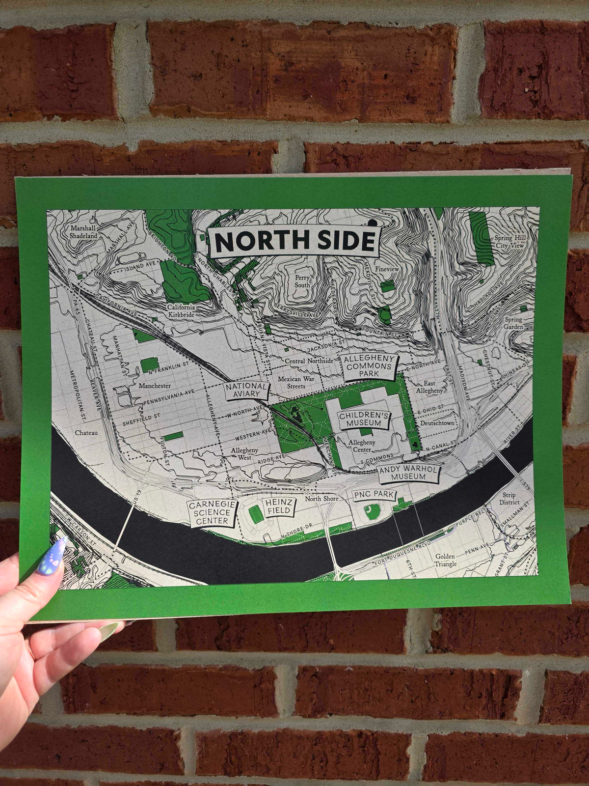 Northside Map North Side Map Print – love, Pittsburgh