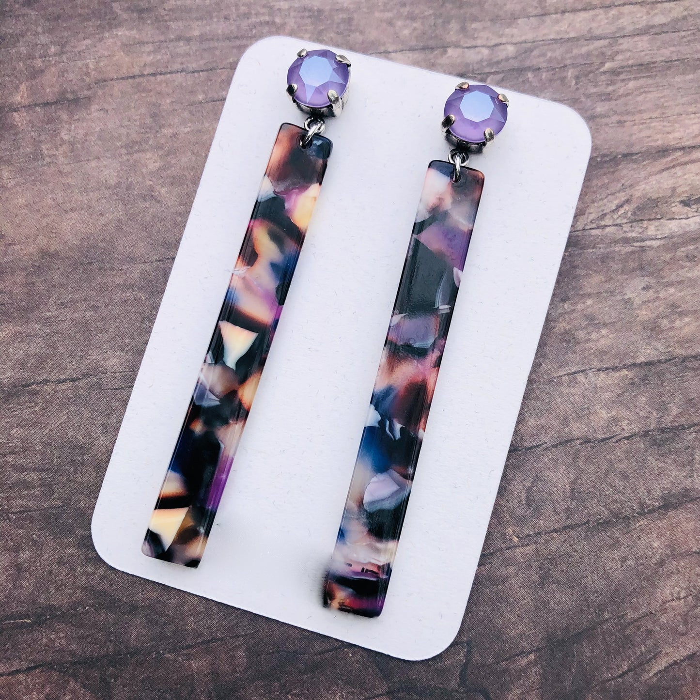 Lilac Stick Drop Earrings