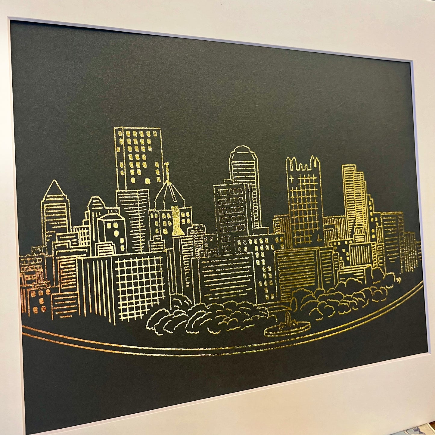 Pittsburgh Skyline Gold Foil Print