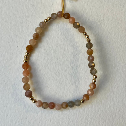 Mini Faceted Bead Bracelet - Sunstone