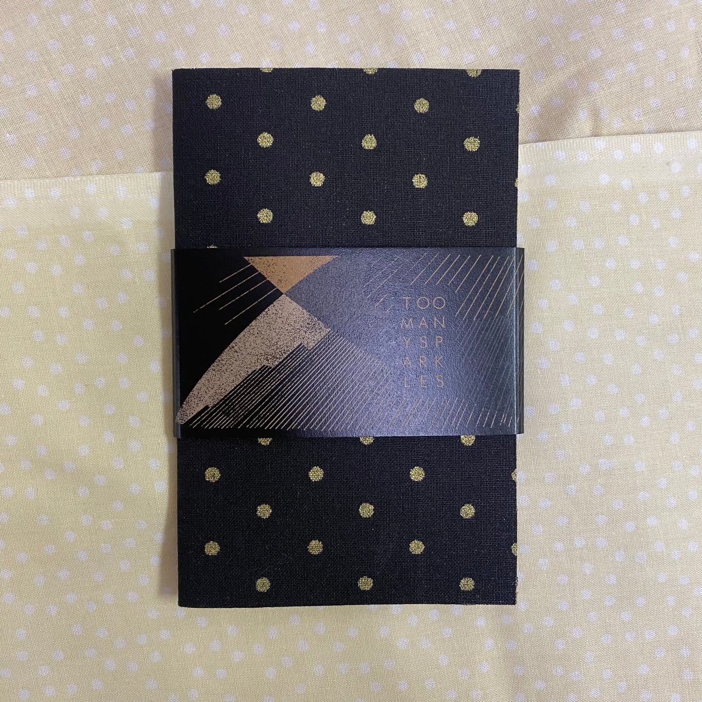 Black and Gold Polka Dots Small Notebook