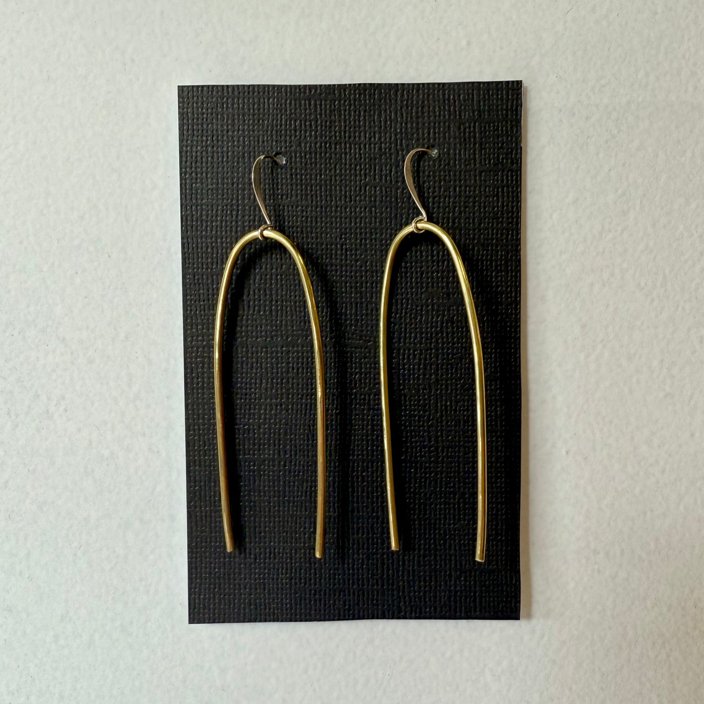 U-Shape Earrings - Brass