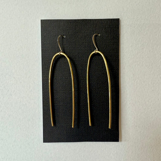 U-Shape Earrings - Brass