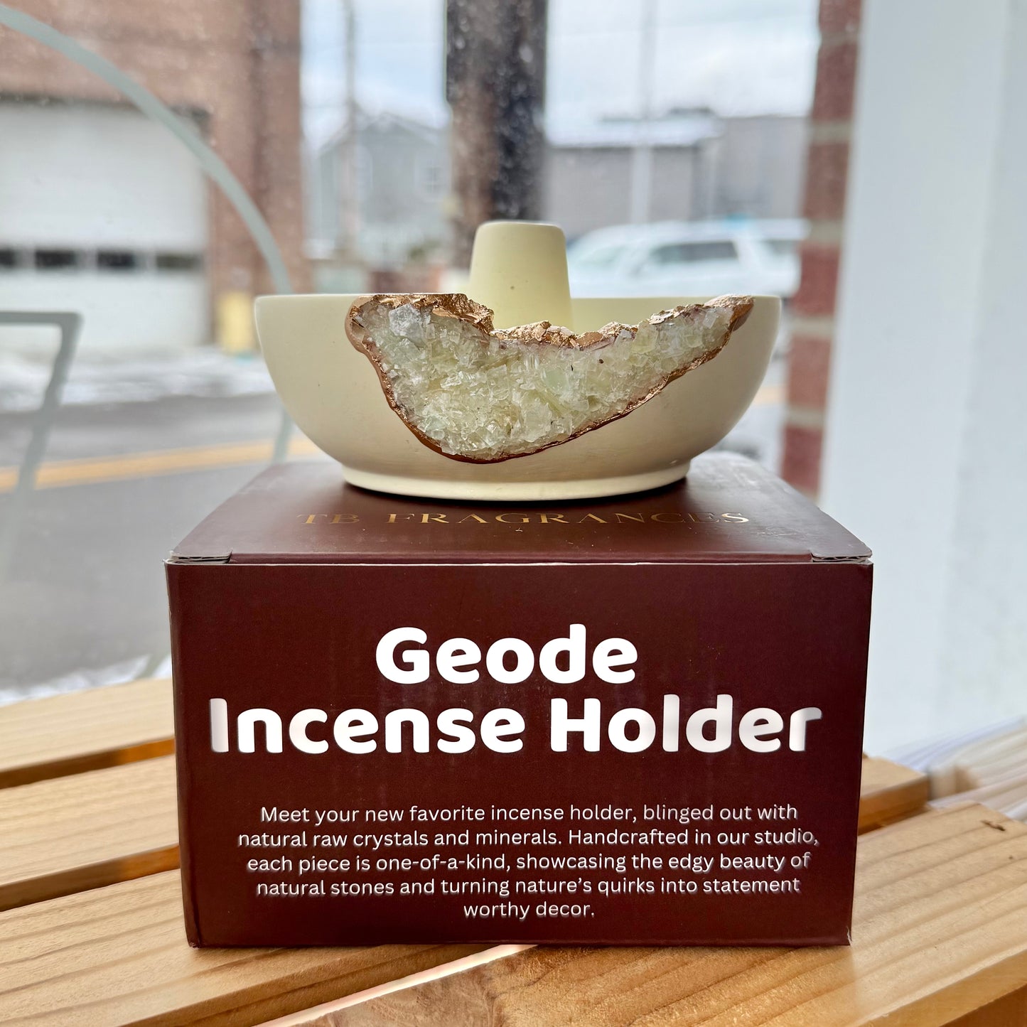 Incense Holder - Green Calcite