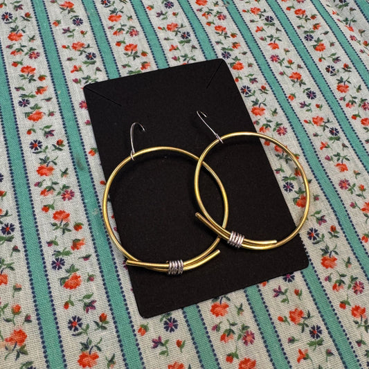 Brass Hoop Earrings - Brass