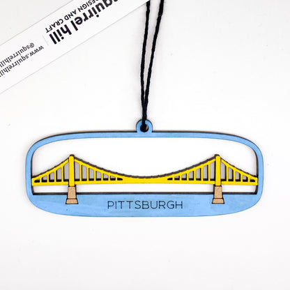 Painted Pittsburgh Bridge Ornament