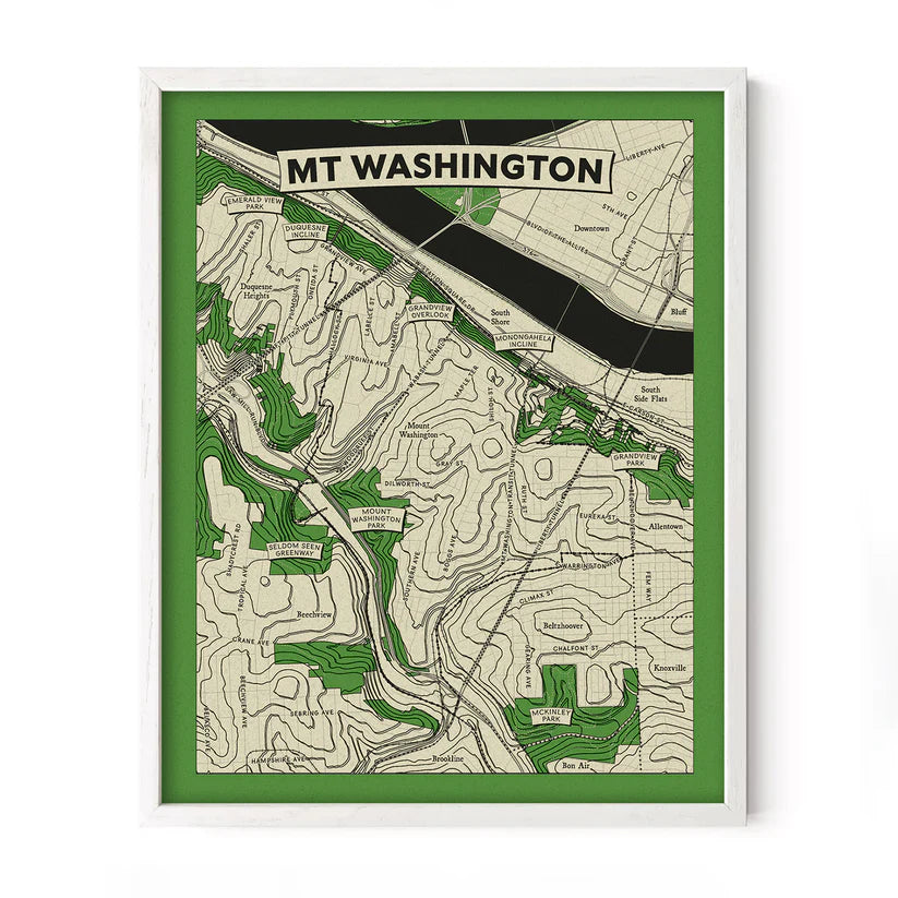 Mt Washington Map Print