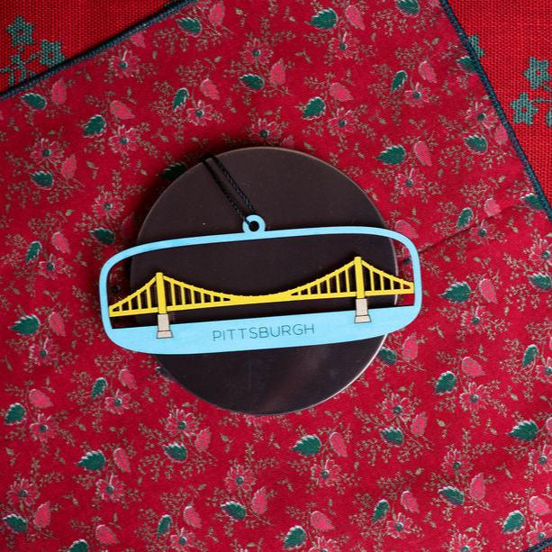 Painted Pittsburgh Bridge Ornament