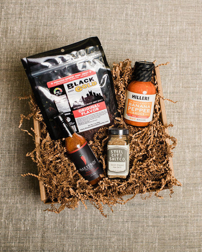 collection of flavorful products in a gift box