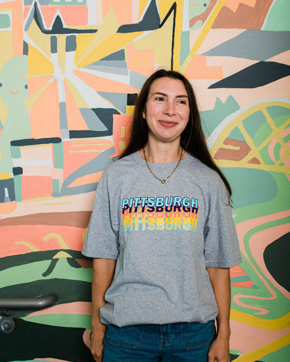 Pittsburgh On Repeat Tee - Grey Htr