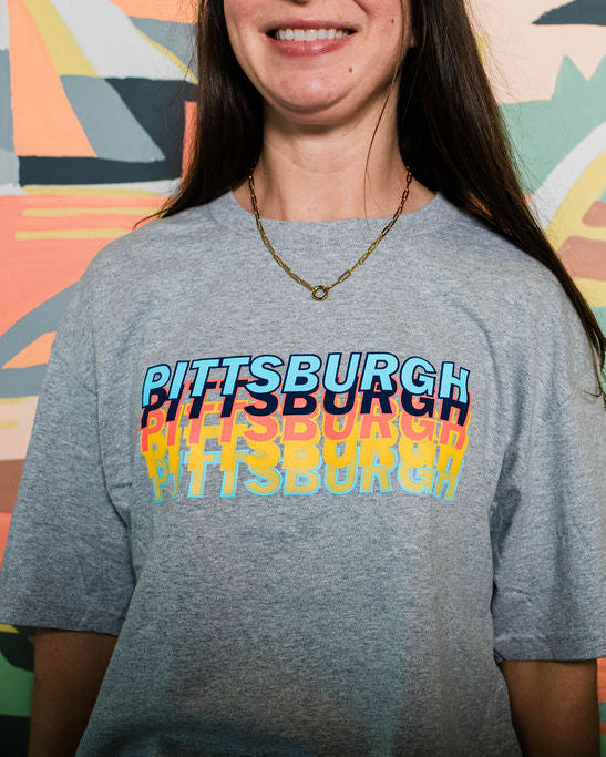 Pittsburgh On Repeat Tee - Grey Htr