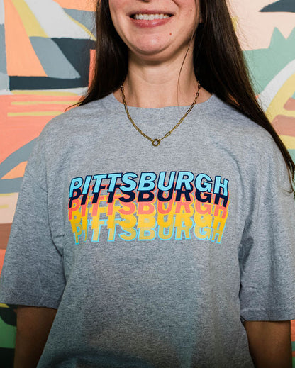 Pittsburgh On Repeat Tee - Grey Htr