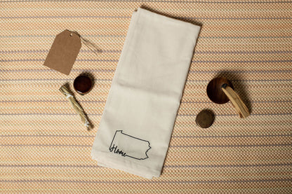 Home Tea Towel - Natural and Black