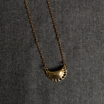 Pierogi Necklace- Brass