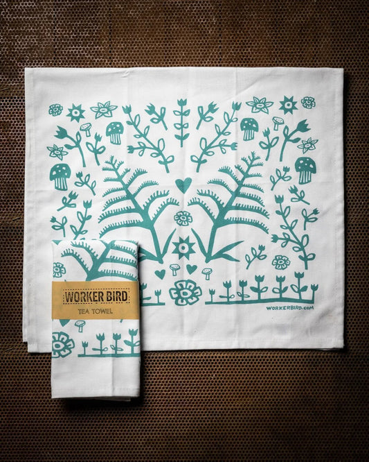 Folk Art Tea Towel