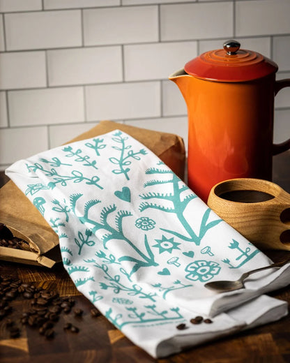 Folk Art Tea Towel