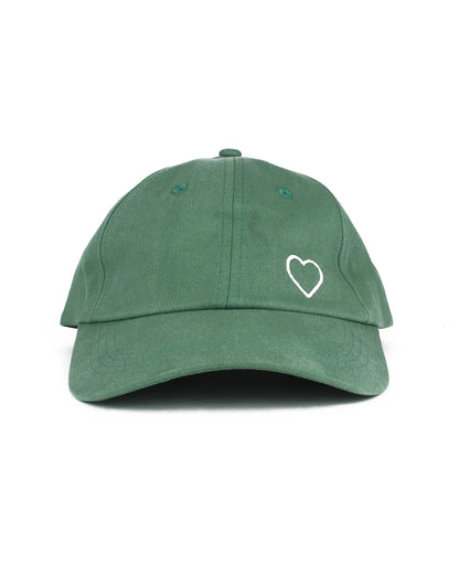 Small Heart Dad Hat - Faded Jade