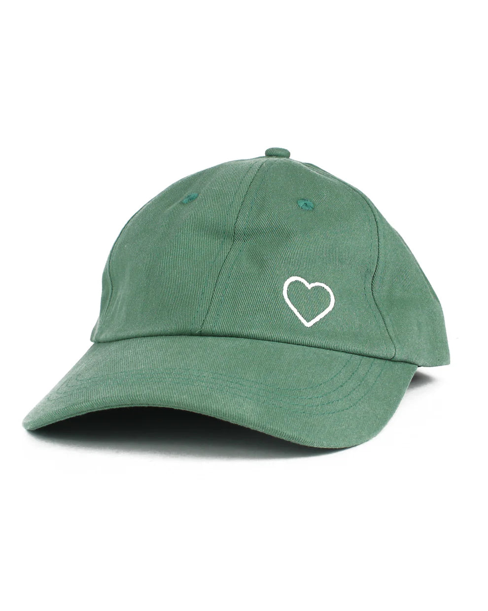 Small Heart Dad Hat - Faded Jade