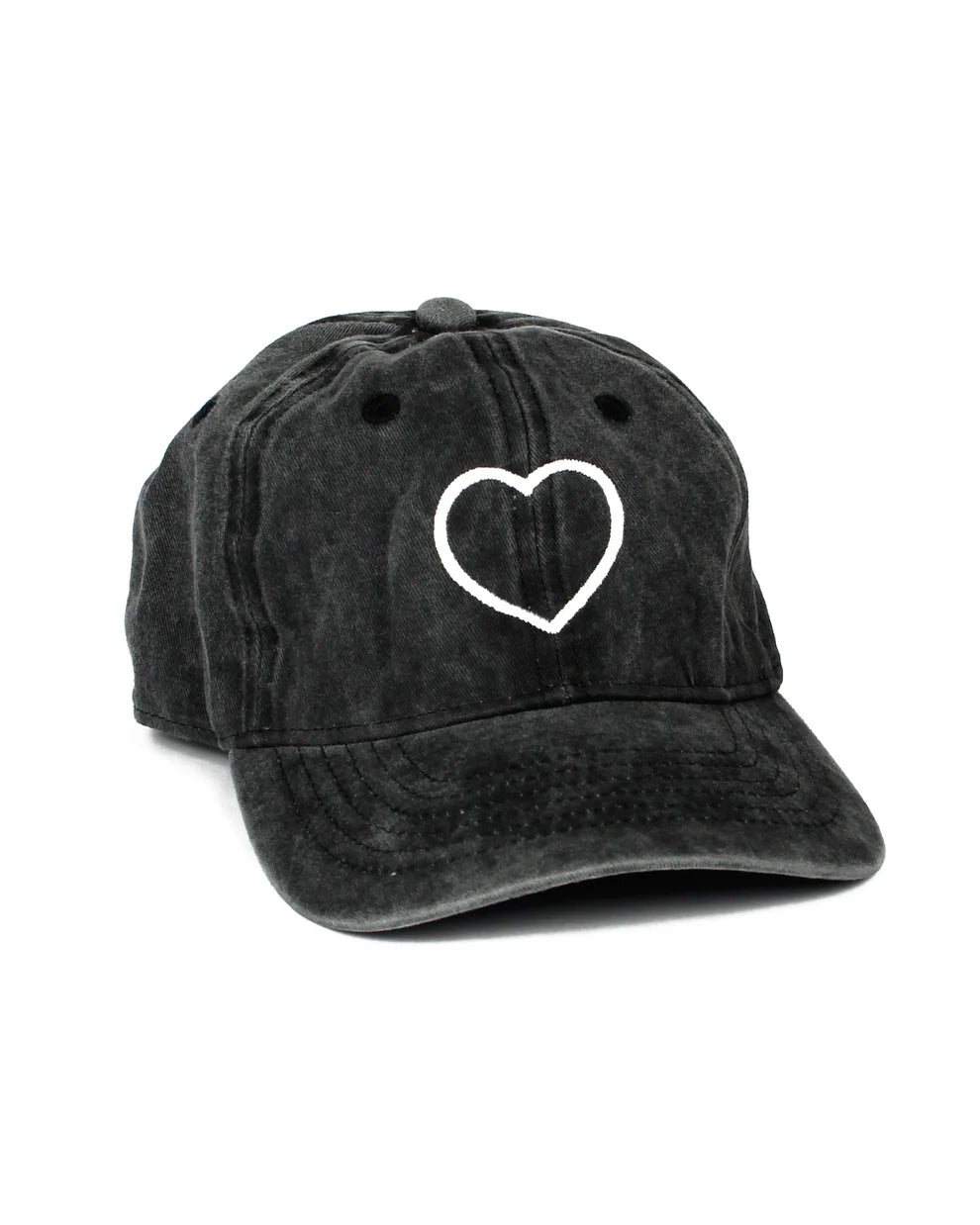 Heart Dad Hat - Stone Wash Black