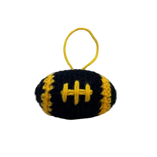 Crochet Football Ornament - Black