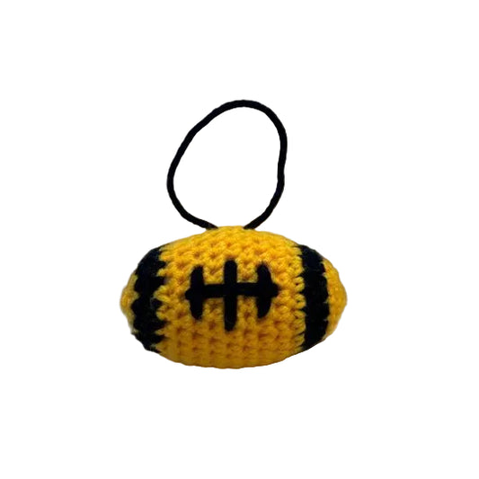 Crochet Football Ornament - Gold