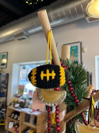 Crochet Football Ornament - Black