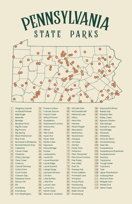 Pennsylvania State Park Map