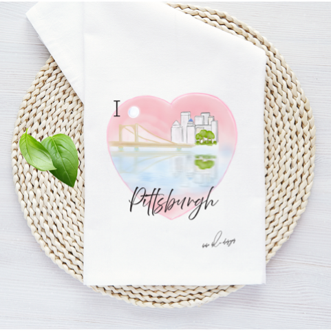 I Heart PGH Tea Towel