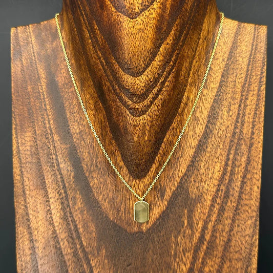 Tiny Tag Necklace in Gold
