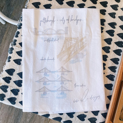 City of Bridges Tea Towel